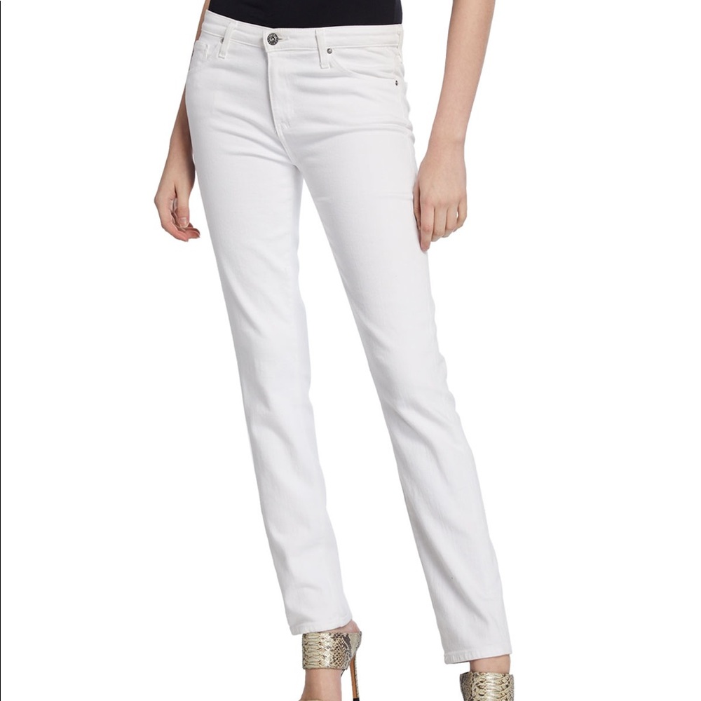 AG Prima Mid-Rise Cigarette White Jeans